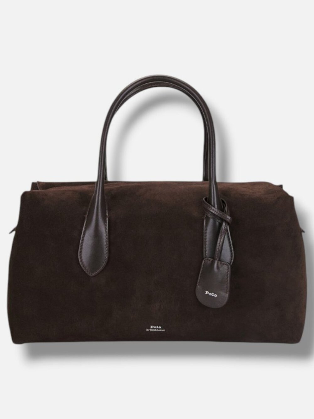 Polo Ralph Lauren Women's Brown Leather-Trim Suede Vintage Bellport Satchel Bag